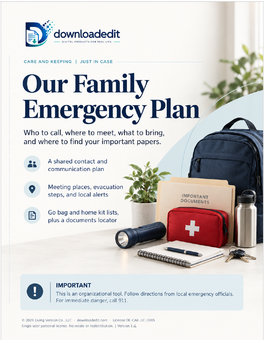 Our Family Emergency Plan